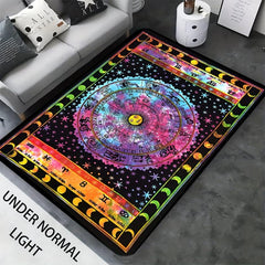 Flannel Luminous Rug Tarot Card Reading Pattern Fluorescent Rug