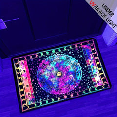 Flannel Luminous Rug Tarot Card Reading Pattern Fluorescent Rug