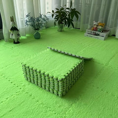 10pcs Plush Foam Floor Mat Soft Fluffy Interlocking Square Foam Tiles