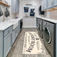Farmhouse Non Slip Waterproof Laundry Floor Mat Kitchen Bathroom Entryway Rugs