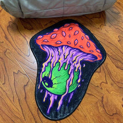 Eyes Shaped Area Rug Soft Fluffy Floor Mat Halloween Irregular Theme