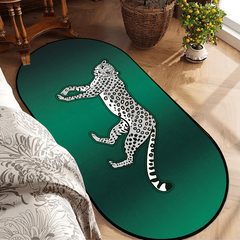 Light Leopard Area Rug Soft Velvet Bedroom Mat