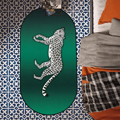 Light Leopard Area Rug Soft Velvet Bedroom Mat