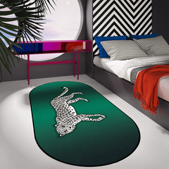 Light Leopard Area Rug Soft Velvet Bedroom Mat