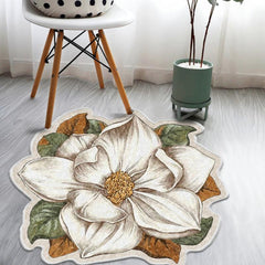 Water Lily Area Rug Unique Flower Shaped Carpet Home Decor
