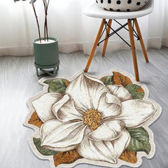 Water Lily Area Rug Unique Flower Shaped Carpet Home Decor