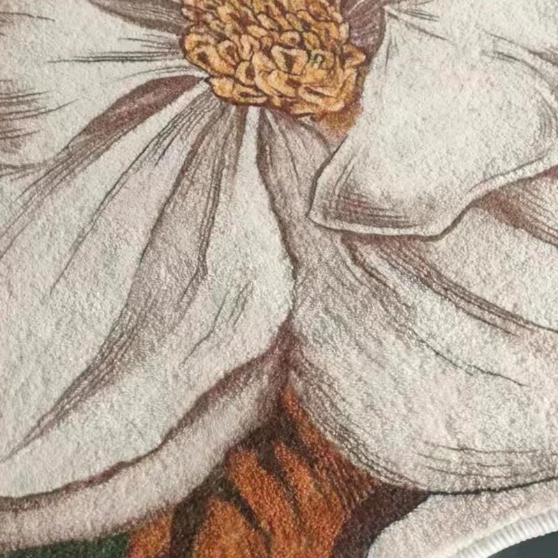 Water Lily Area Rug Unique Flower Shaped Carpet Home Decor