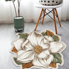 Water Lily Area Rug Unique Flower Shaped Carpet Home Decor