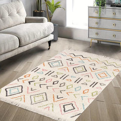 Arabian Style Tassel Carpet Geometric Pattern Rug for Home Decor