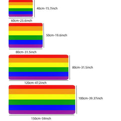 Rainbow Flannel Floor Mat Non Slip Carpet Soft