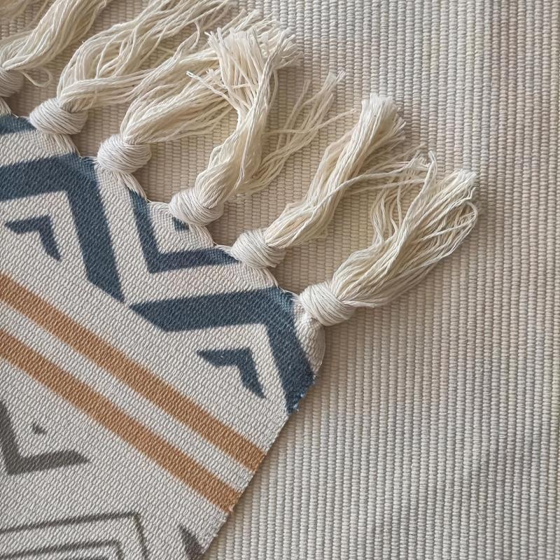 Handwoven Cotton Kitchen Rug Geometric Bohemia