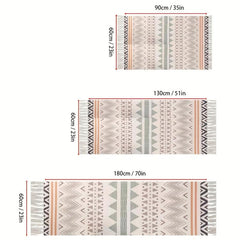 Handwoven Cotton Kitchen Rug Geometric Bohemia