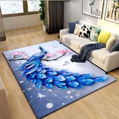 Peacock Area Rug Carpet For Living Room Coffee Table Floor Mat Bedroom Decor
