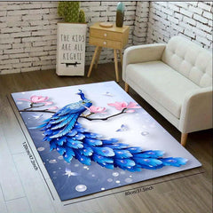 Peacock Area Rug Carpet For Living Room Coffee Table Floor Mat Bedroom Decor