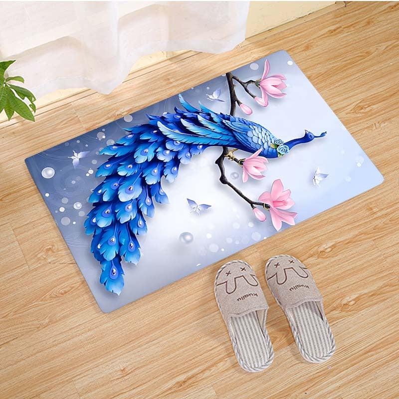Peacock Area Rug Carpet For Living Room Coffee Table Floor Mat Bedroom Decor