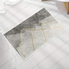 Abstract Geometric Golden Lines Area Rug for Home Decor
