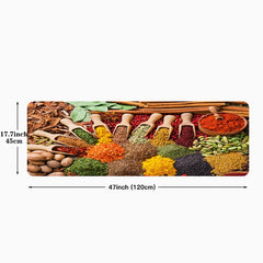 Vintage Boho Anti-Fatigue Kitchen Seasoning Pattern Carpet Mat