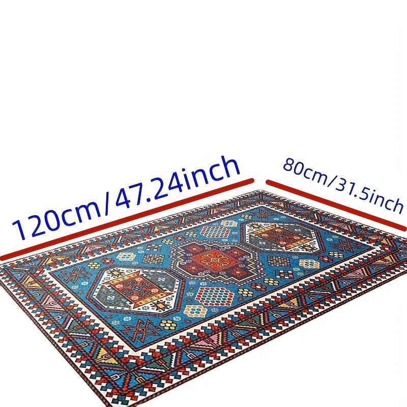 Vintage Floral Bohemian Area Rug Non-Slip Front Floor Mat