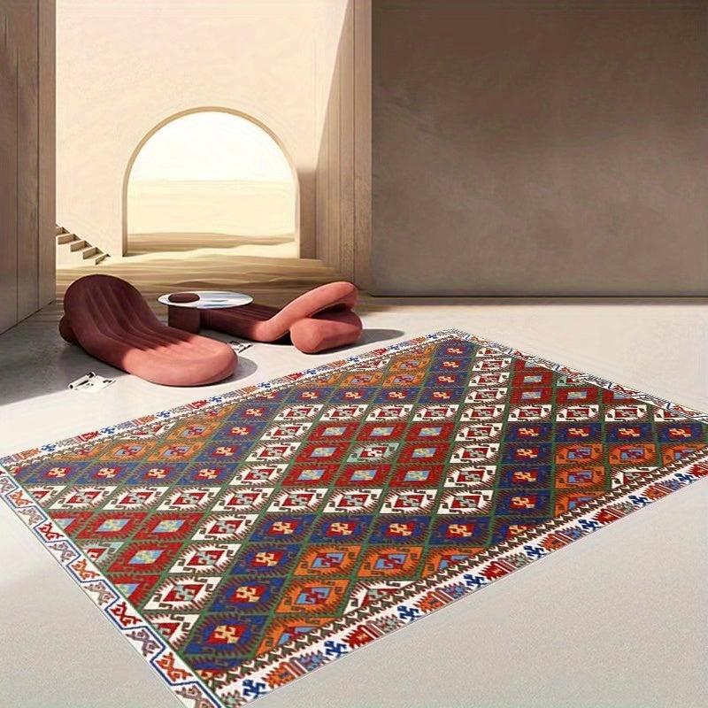 Vintage Floral Bohemian Area Rug Non-Slip Front Floor Mat