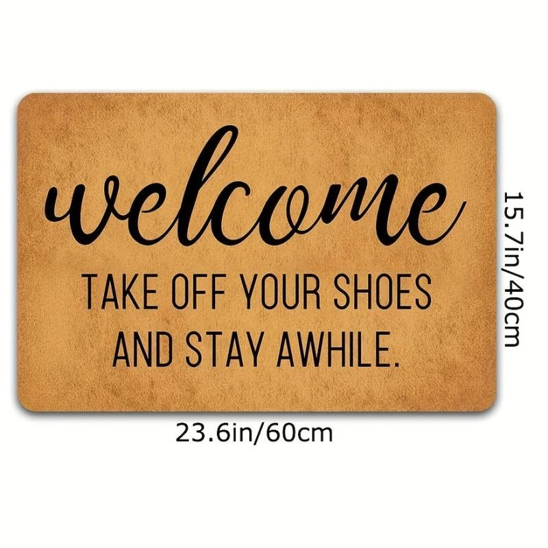 Indoor Outdoor Welcome Doormat, Absorbent Bath Mat, Machine Washable