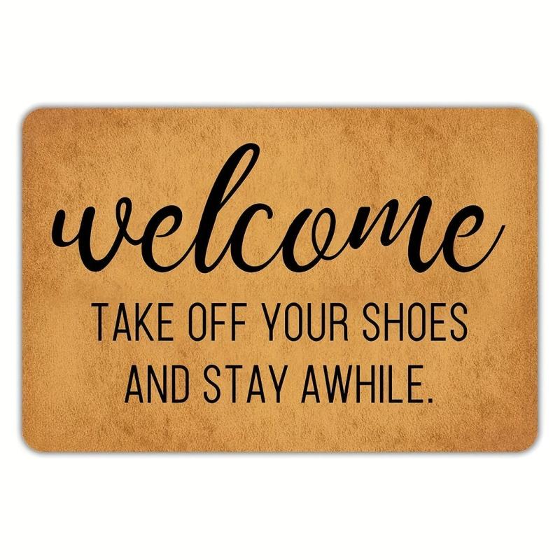 Indoor Outdoor Welcome Doormat, Absorbent Bath Mat, Machine Washable