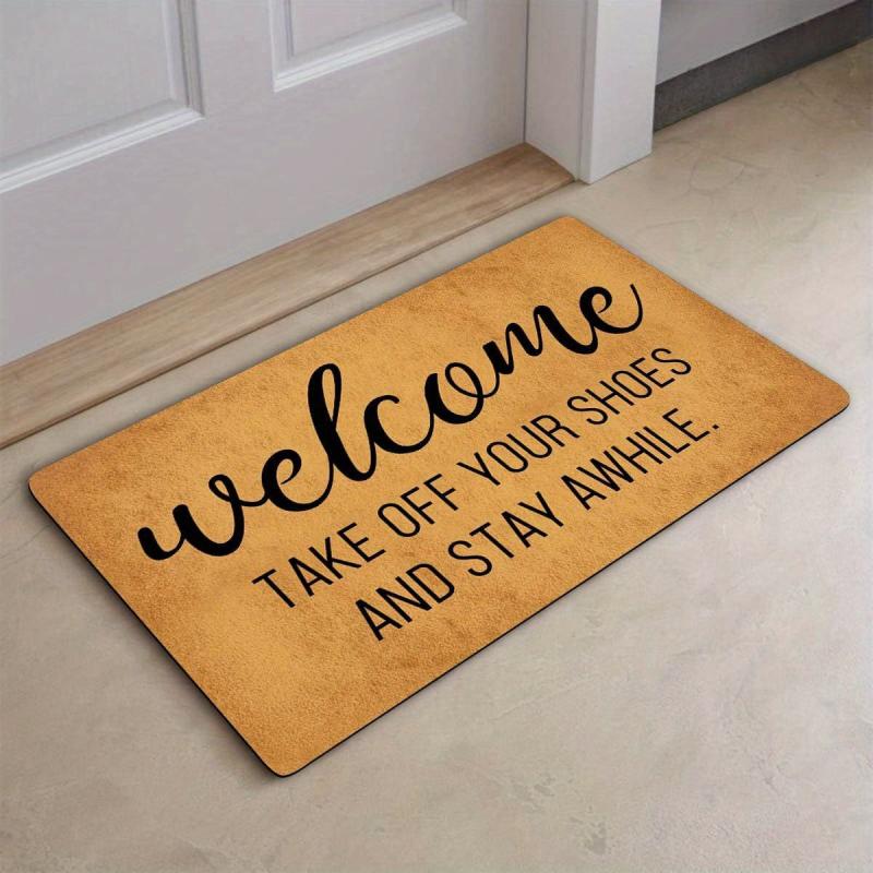 Indoor Outdoor Welcome Doormat, Absorbent Bath Mat, Machine Washable