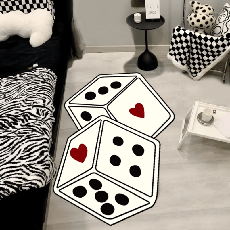 Modern Abstract Plush Mat Dice Living Room Carpet Decoration