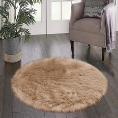 Soft Fluffy Faux Fur Shaggy Rug - Khaki
