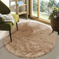 Soft Fluffy Faux Fur Shaggy Rug - Khaki
