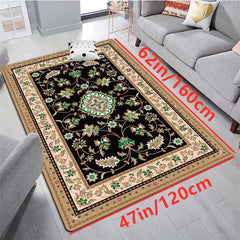 European Persian Rugs Symmetric Floral Green Pattern Soft Kids Room Throw