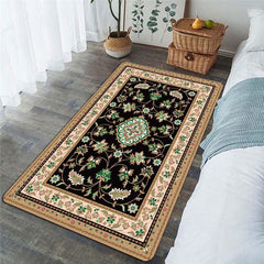 European Persian Rugs Symmetric Floral Green Pattern Soft Kids Room Throw