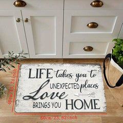 Vintage Print Kitchen Rug Anti Slip Absorbent Soft Quick Dry