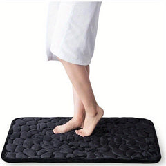 Memory Foam Bath Rug with Cobblestone Embossment