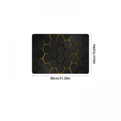 Golden Textured Hexagon Pattern Kitchen Rug TPR Floor Mat
