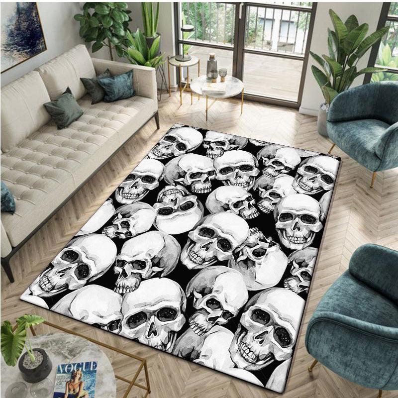 Scary Skull Pattern Carpet Gothic Halloween Horror Soft Mat