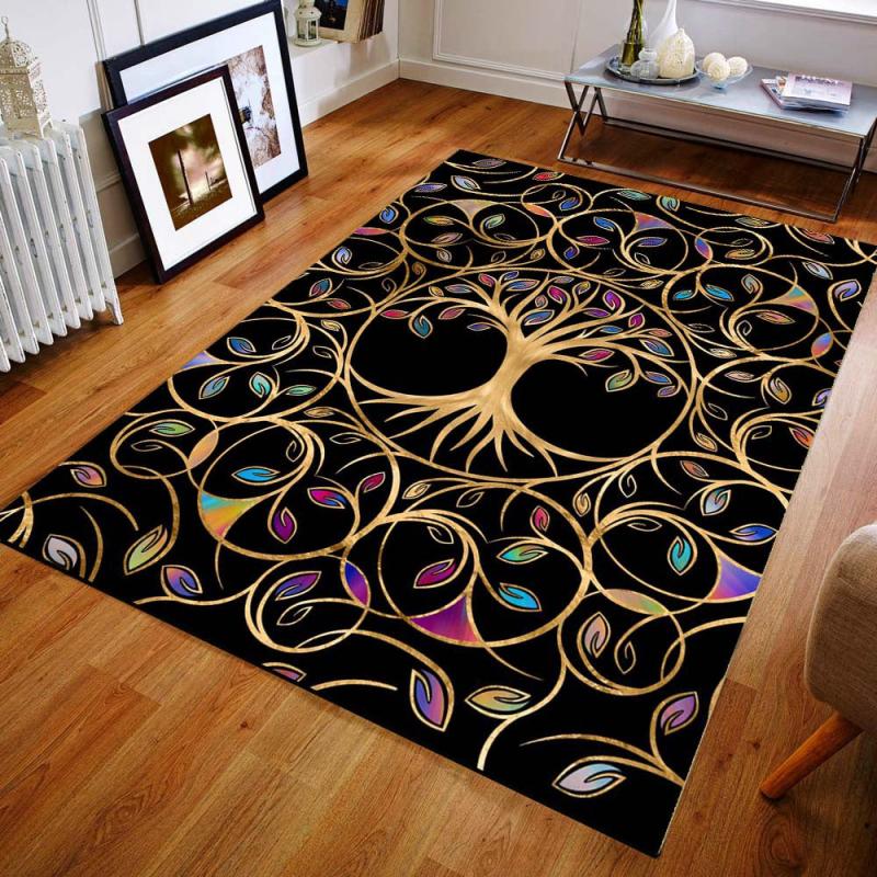 Polyester Kitchen Rugs Life Tree Carpet Vintage Anti Fatigue Mat
