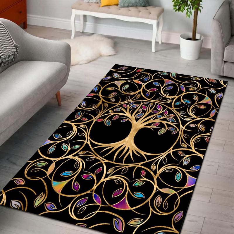 Polyester Kitchen Rugs Life Tree Carpet Vintage Anti Fatigue Mat