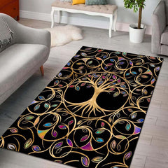 Polyester Kitchen Rugs Life Tree Carpet Vintage Anti Fatigue Mat