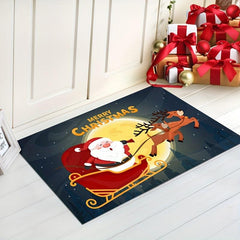 1pc Retro Santa Claus Deer Kitchen Rug