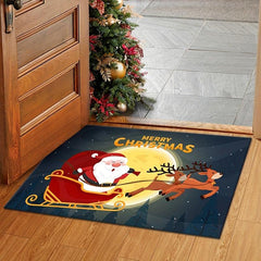 1pc Retro Santa Claus Deer Kitchen Rug