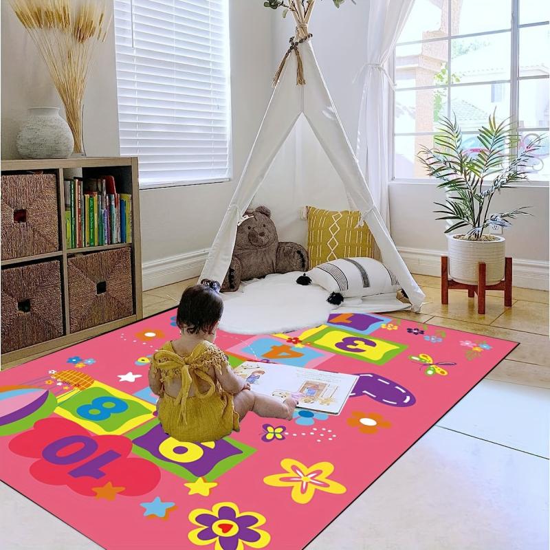 Hop & Count Hopscotch Rug Game Rugs Soft Floor Carpet Great Gift For Kids