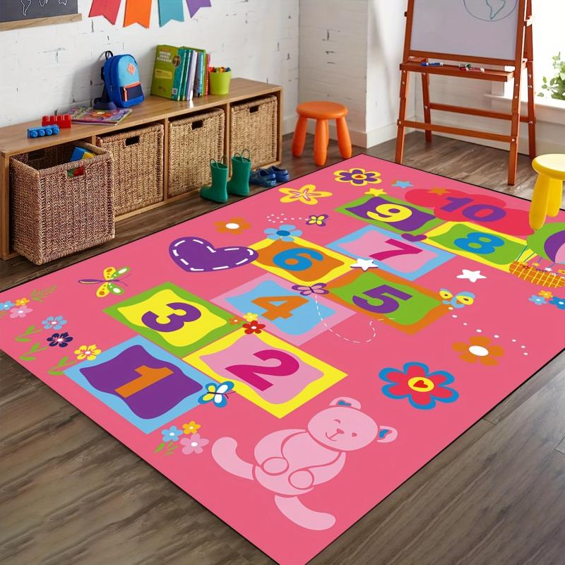 Hop & Count Hopscotch Rug Game Rugs Soft Floor Carpet Great Gift For Kids