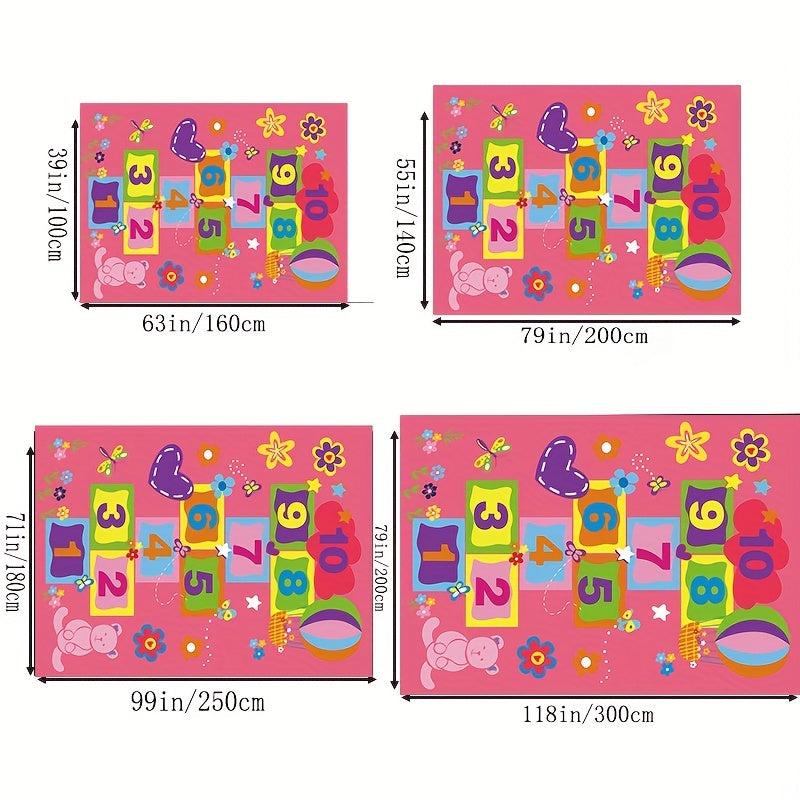 Hop & Count Hopscotch Rug Game Rugs Soft Floor Carpet Great Gift For Kids