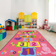 Hop & Count Hopscotch Rug Game Rugs Soft Floor Carpet Great Gift For Kids