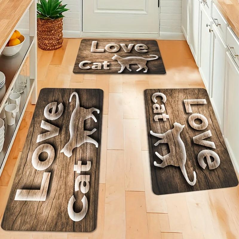 Wood Print Kitchen Rug Soft Anti Fatigue Comfortable Mat
