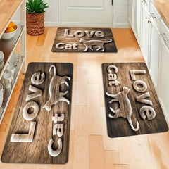 Wood Print Kitchen Rug Soft Anti Fatigue Comfortable Mat