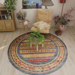 American Retro Round Carpet for Living Room Decor