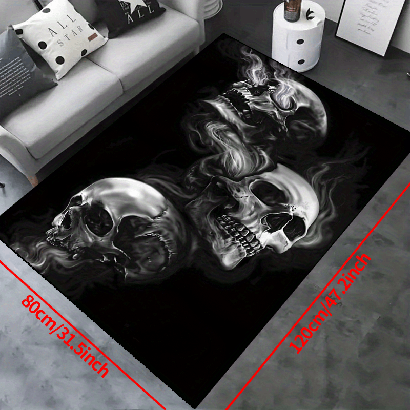Skeletons Smoke Halloween Non-slip Resistant Rug