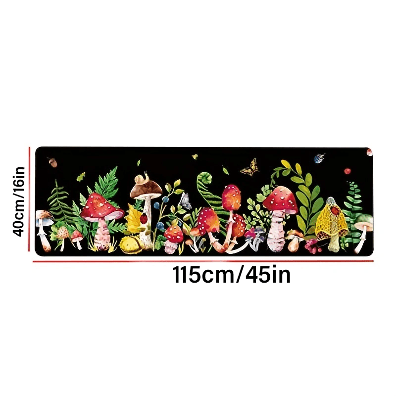 Red Mushroom Kitchen Rugs Non Slip