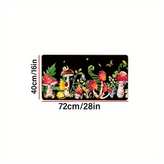Red Mushroom Kitchen Rugs Non Slip